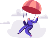 Illustration d'une personne en parachute